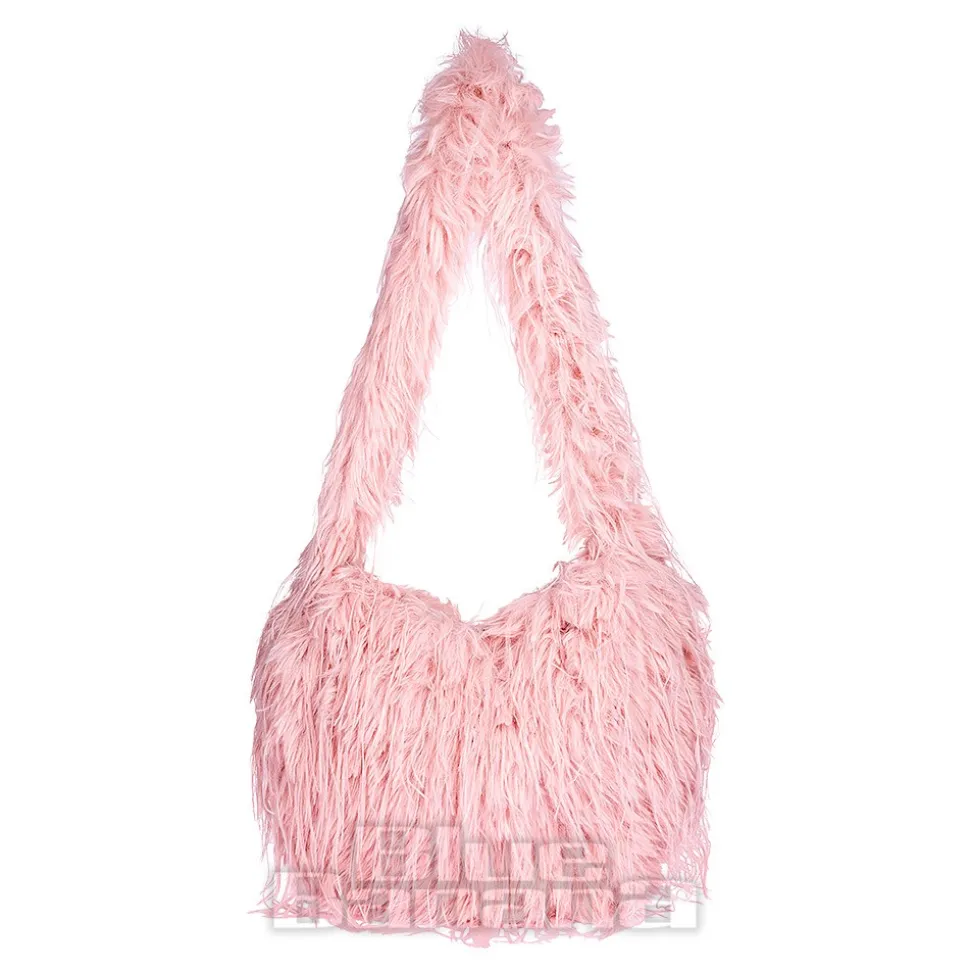 Blue Banana Long Fur Bag (Baby Pink)