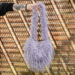 Blue Banana Long Fur Bag (Lilac)