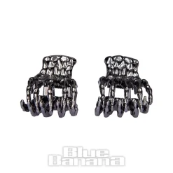 Blue Banana Mini Claw 2pc Hair Clips (Black)