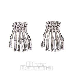 Blue Banana Mini Claw 2pc Hair Clips (Silver)