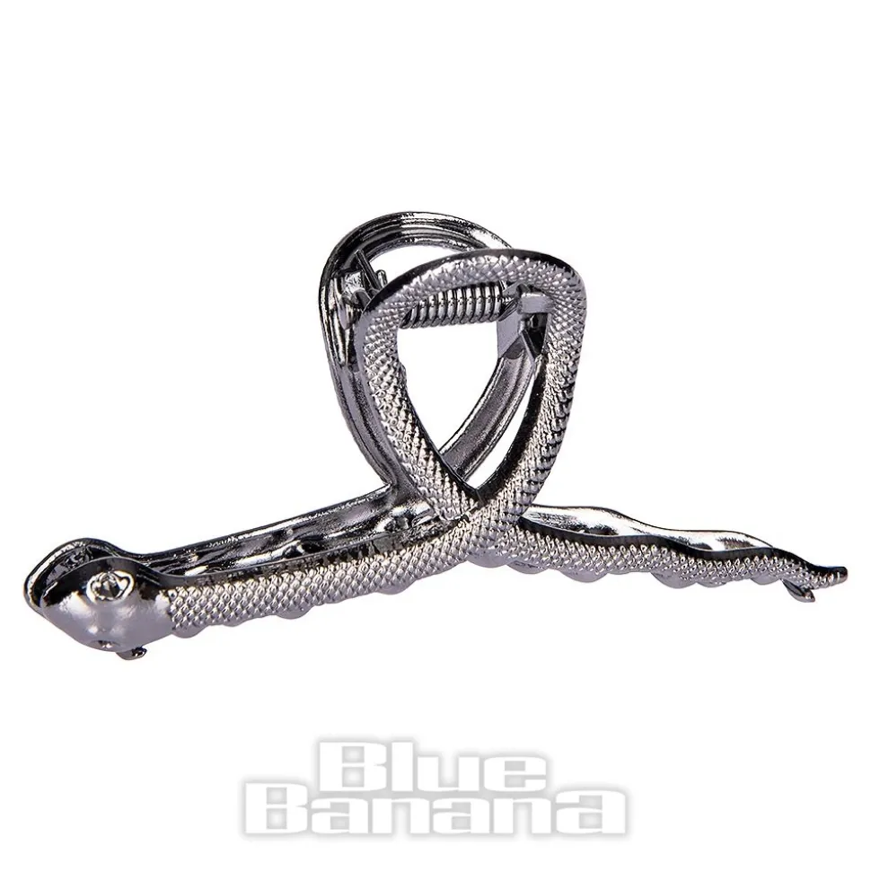Blue Banana Mini Snake Hair Clip (Black)