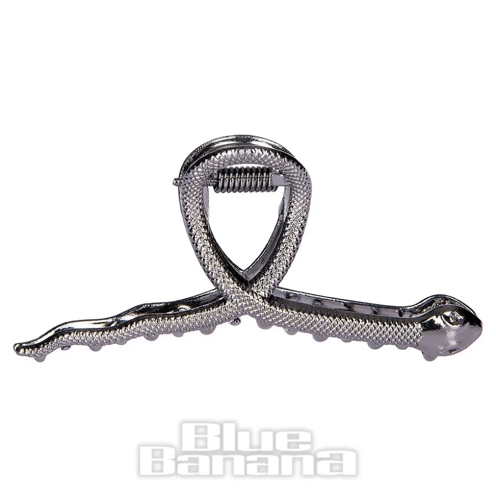 Blue Banana Mini Snake Hair Clip (Black)