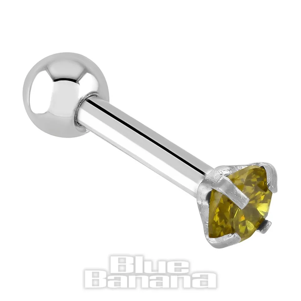 Blue Banana 1.2mm Amber Jewel Tragus Bar (4mm)