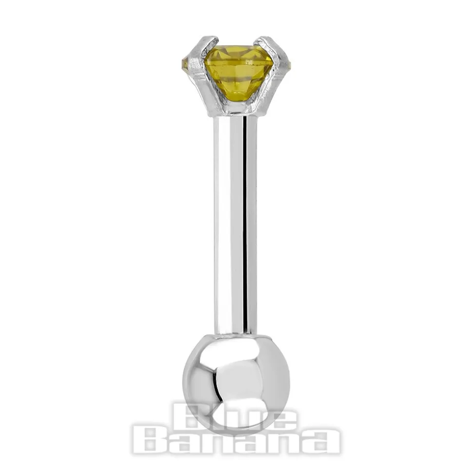 Blue Banana 1.2mm Amber Jewel Tragus Bar (4mm)