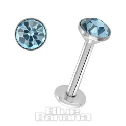 Blue Banana 1.2mm Aqua Jewel Labret (4mm)