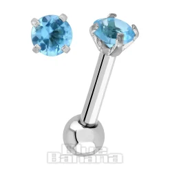 Blue Banana 1.2mm Aqua Jewel Tragus Bar (4mm)