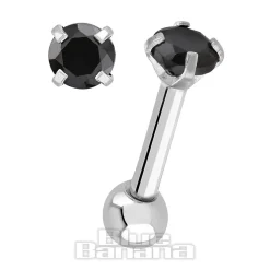 Blue Banana 1.2mm Black Jewel Tragus Bar (3mm)