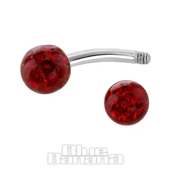 Blue Banana 1.6mm Glitter Navel Bar (Siam)