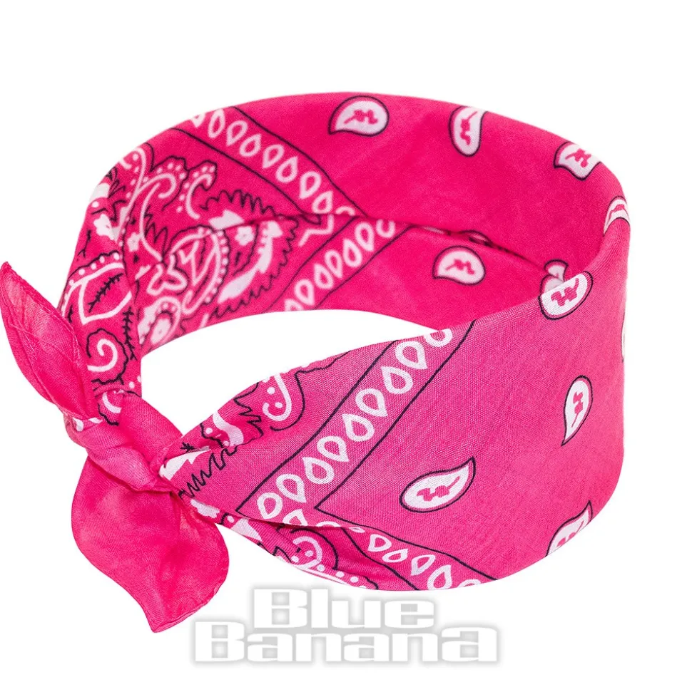Blue Banana Paisley Bandana (Pink)