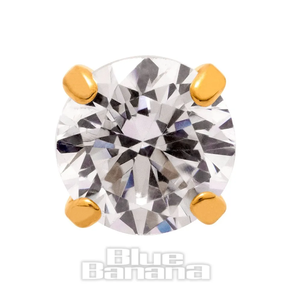 Blue Banana Plasma Gold Claw Threadless Top (Crystal)