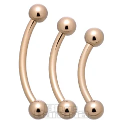 Blue Banana Plasma Gold Curved Barbell (Gold)