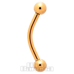 Blue Banana Plasma Gold Internally Threaded Curved Barbell 3mm Ball (Gold)