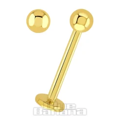Blue Banana Plasma Gold 1.2mm Internally Threaded Labret (Gold)