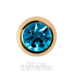 Blue Banana Plasma Gold 5mm Jewelled Ball (Zircon)