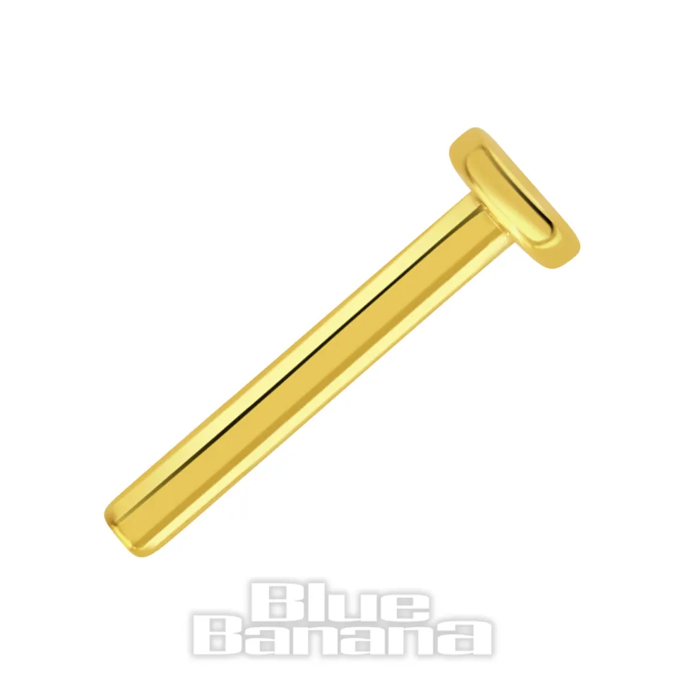 Blue Banana Plasma Gold Threadless Labret Base (Gold)