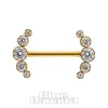 Blue Banana Plasma Threadless Nipple Bar Cubic Zirconia Gem (Clear)