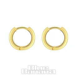 Blue Banana Plated Gold Crystal Row Clicker Hoops (Pair)