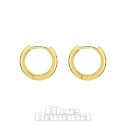 Blue Banana Plated Gold Squared Clicker Hoops (Pair)