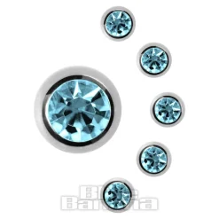 Blue Banana Polished Titanium 5mm Jewelled Ball (Aqua)