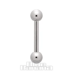 Blue Banana Polished Titanium 1.2mm Barbell (Silver)