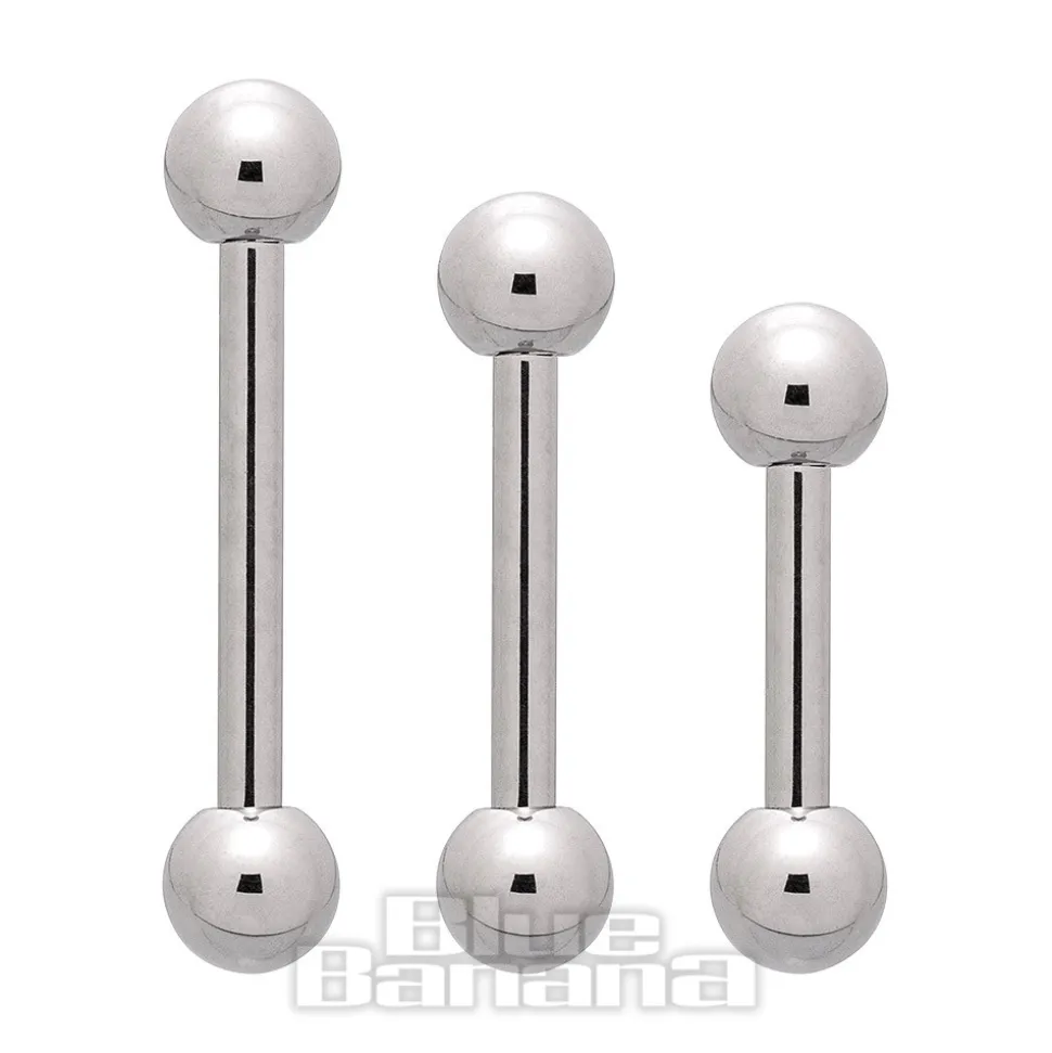 Blue Banana Polished Titanium 1.2mm Barbell (Silver)