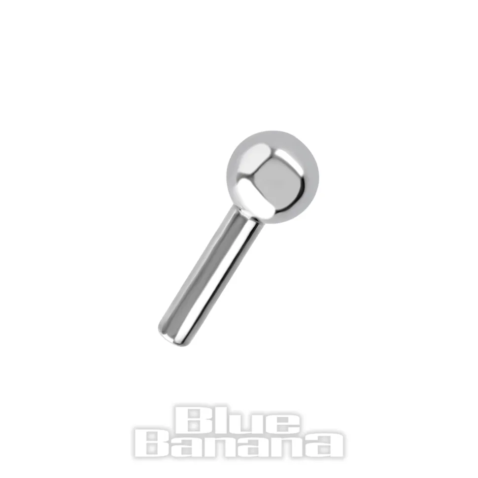 Blue Banana Polished Titanium Threadless Barbell (Silver)