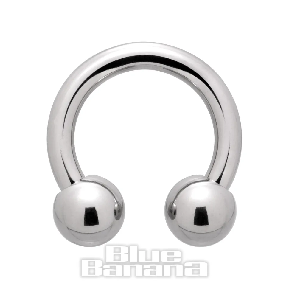 Blue Banana Polished Titanium Circular Barbell (Silver)