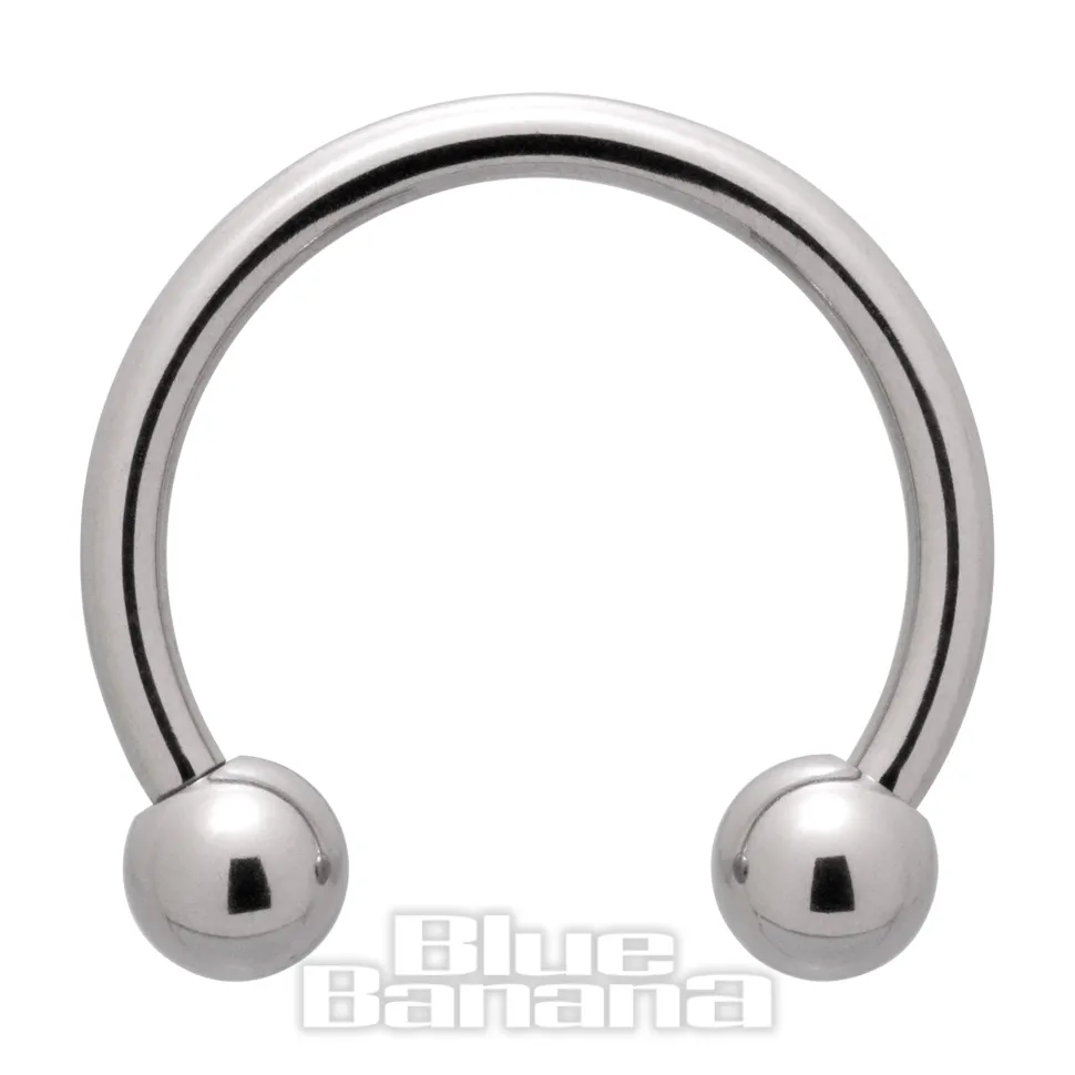Blue Banana Polished Titanium Circular Barbell (Silver)