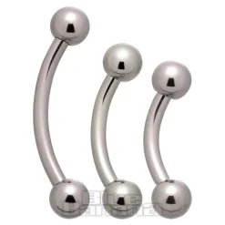 Blue Banana Polished Titanium Curved Barbell (Silver)