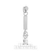 Blue Banana Polished Titanium 1.2 x 8mm Straight Bar Gem Drop Threadless Labret (Silver)