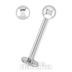 Blue Banana Polished Titanium 1.2mm Internally Threaded Labret (Silver)