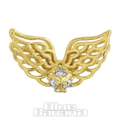 Blue Banana Polished Titanium 1.2 X 8mm Wings Threadless Labret (Gold)