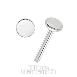 Blue Banana Polished Titanium Threadless Labret Base (Silver)