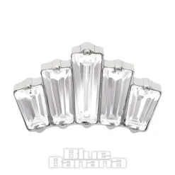 Blue Banana Polished Titanium 5 Rectangle Cubic Zirconia Threadless Top