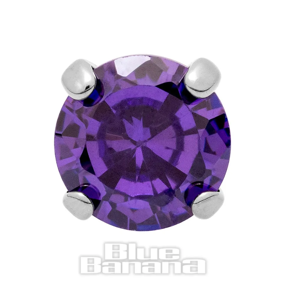 Blue Banana Polished Titanium Claw Threadless Top (Purple)