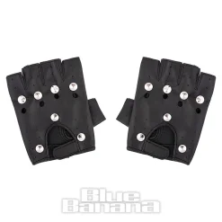Blue Banana PU Black Studs Gloves (S/M)