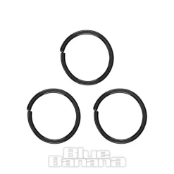 Blue Banana Pvd Black 3 Pack Assorted Seamless Nose Ring (Black)