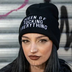 Blue Banana Queen Of Everything Beanie Hat (Black)