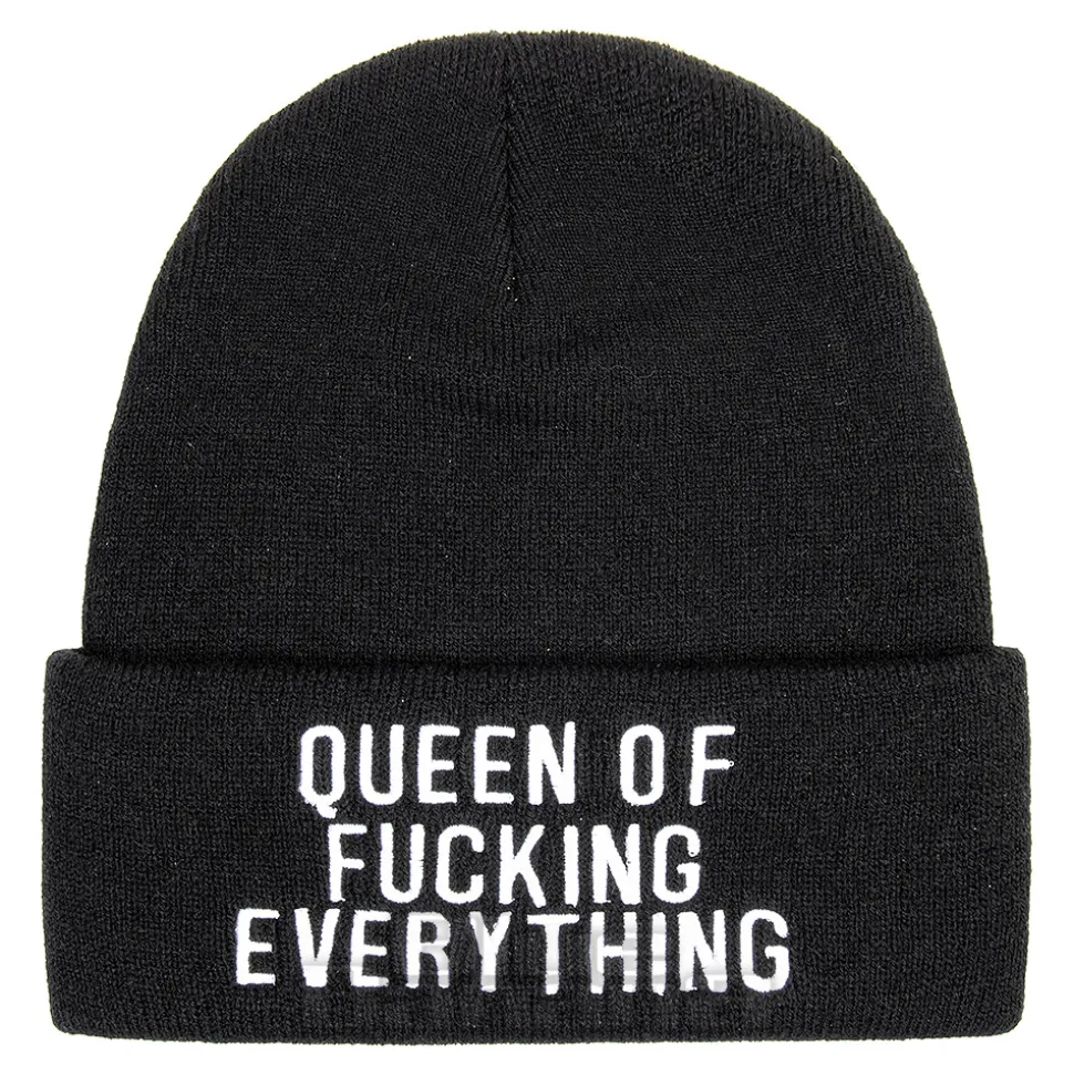 Blue Banana Queen Of Everything Beanie Hat (Black)