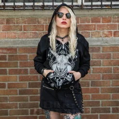 Blue Banana Ram & Skulls Hoodie (Black)