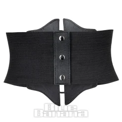Blue Banana 3 Ring Wide Waist Belt (Black)