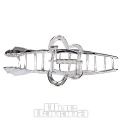 Blue Banana Rose & Thorn Hair Clip (Silver)
