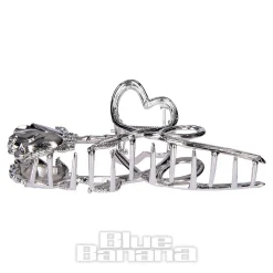 Blue Banana Rose & Thorn Hair Clip (Silver)