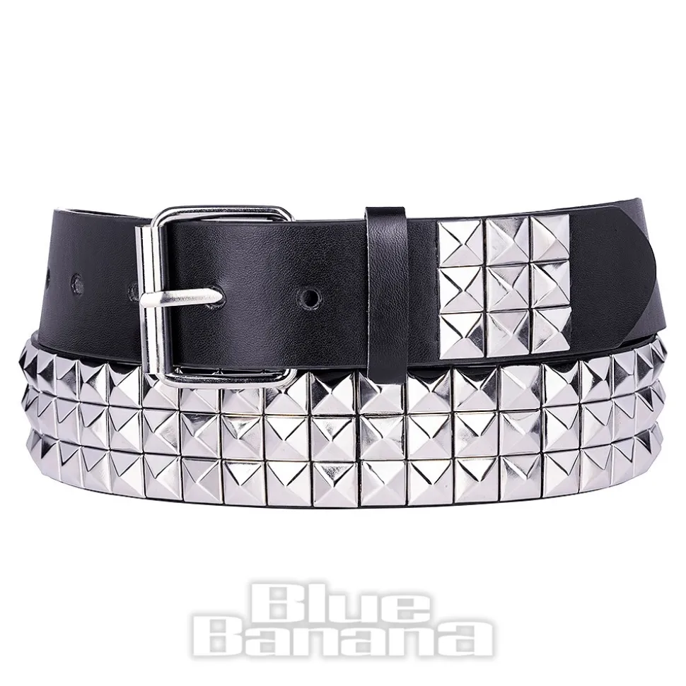 Blue Banana 3 Row Studs Belt (Black)