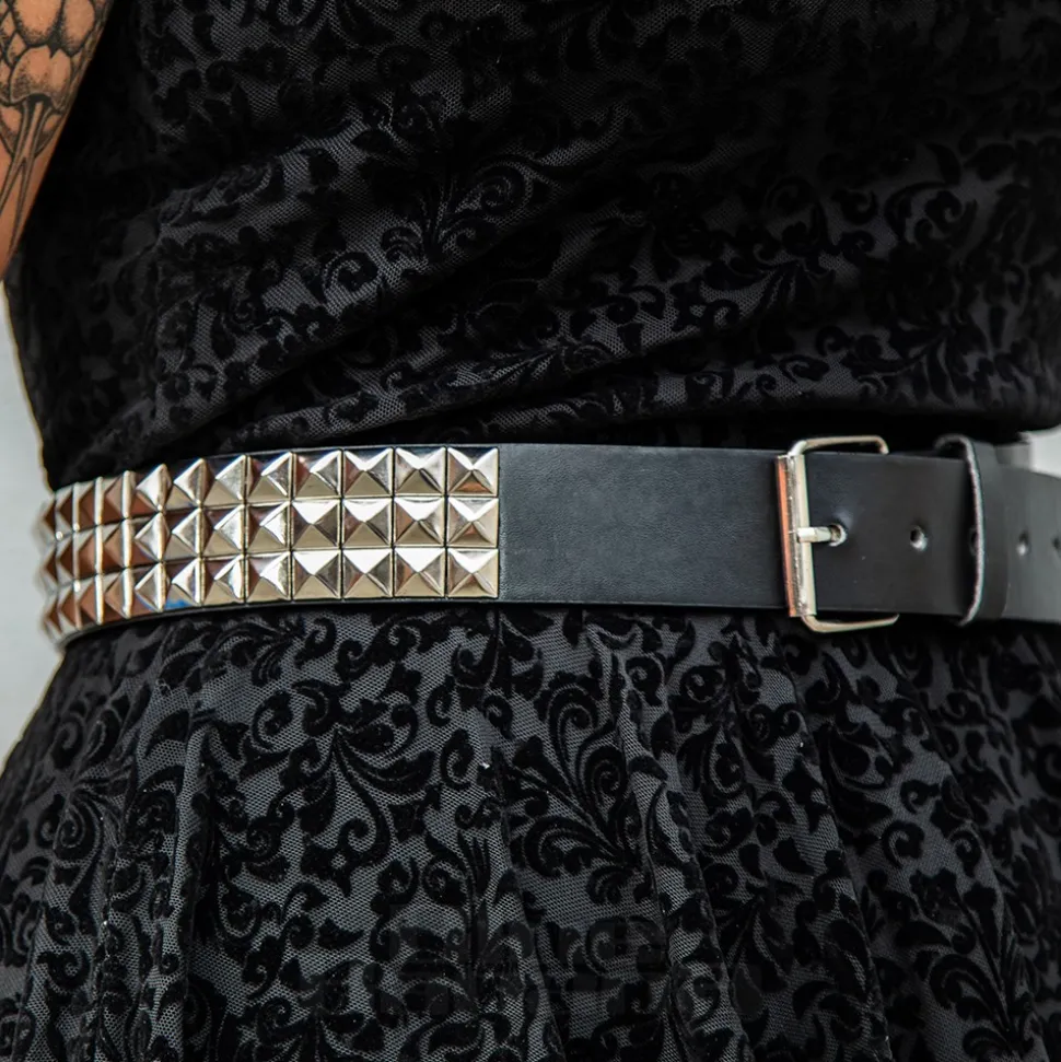 Blue Banana 3 Row Studs Belt (Black)