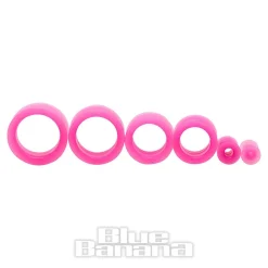 Blue Banana Silicone Eyelet Flesh Tunnel 6-28mm (Pink)