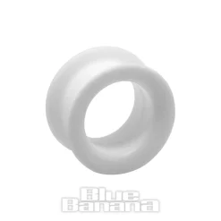 Blue Banana Silicone Eyelet Flesh Tunnel 10-34mm (White)