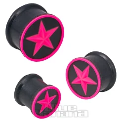 Blue Banana Silicone Star Plug 6-20mm (Black/Pink)