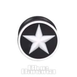 Blue Banana Silicone Star Plug 6-20mm (Black/White)