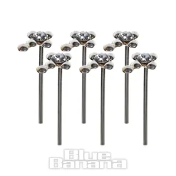 Blue Banana Silver 0.5mm Crosses Nose Studs (Pack of 6)